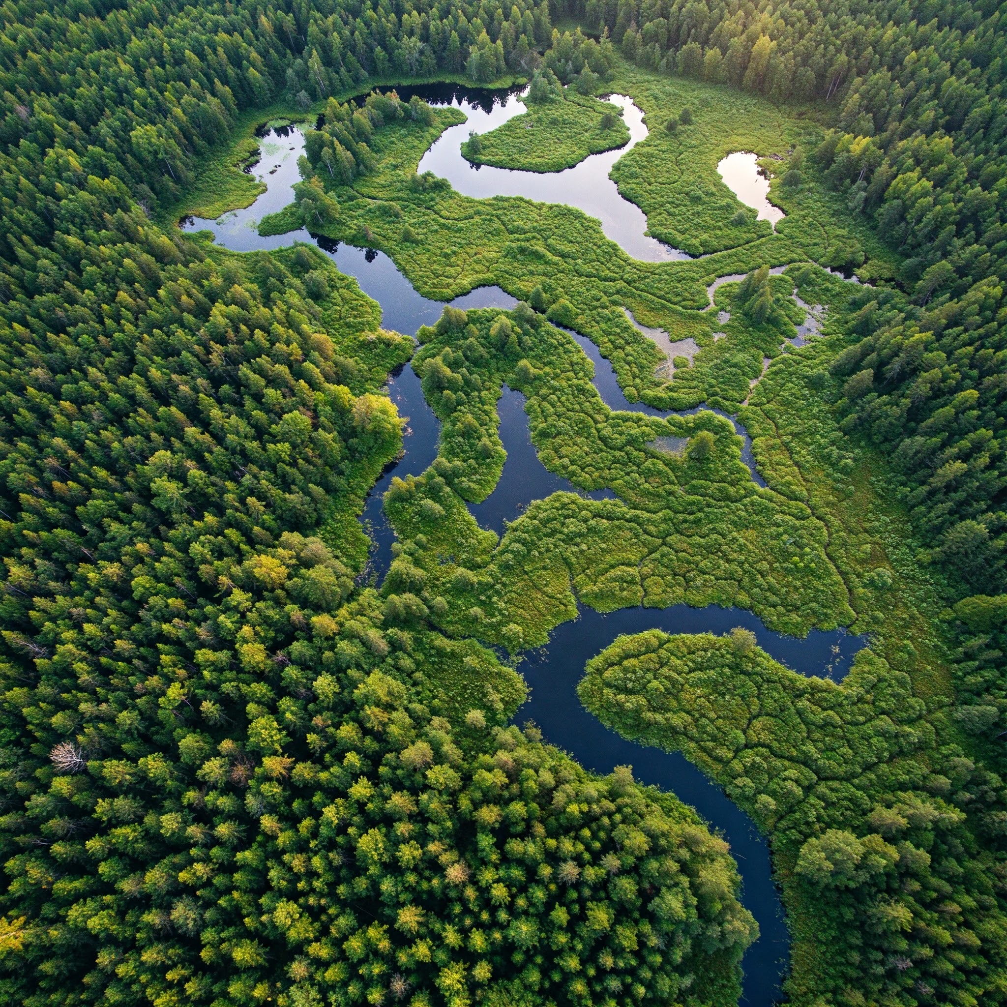 photo of Meandering Waterways Through Verdant Forest